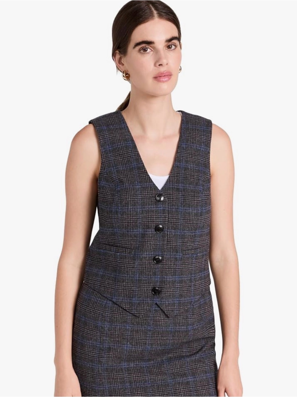 Madewell Women's Grey And Blue Waistcoats-Vests
